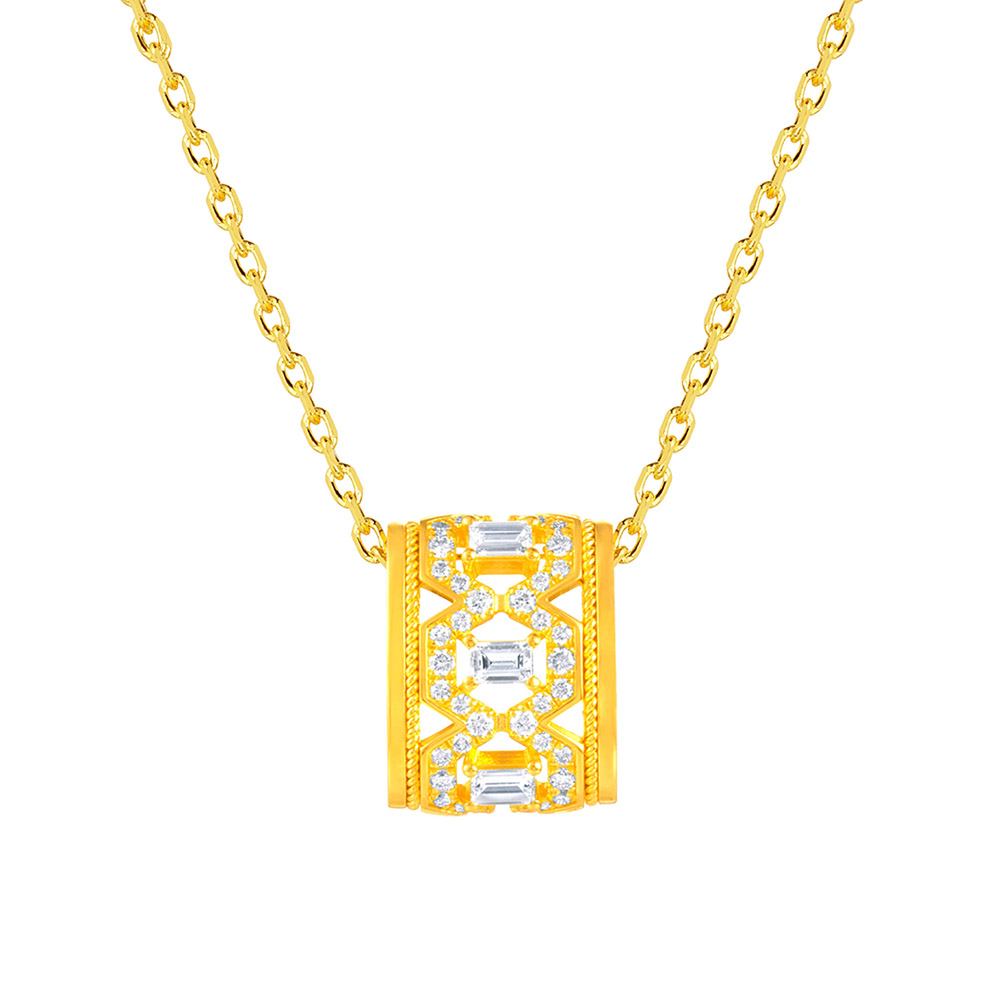 天天爱上新福满传家"爱有所属"足金钻石项链