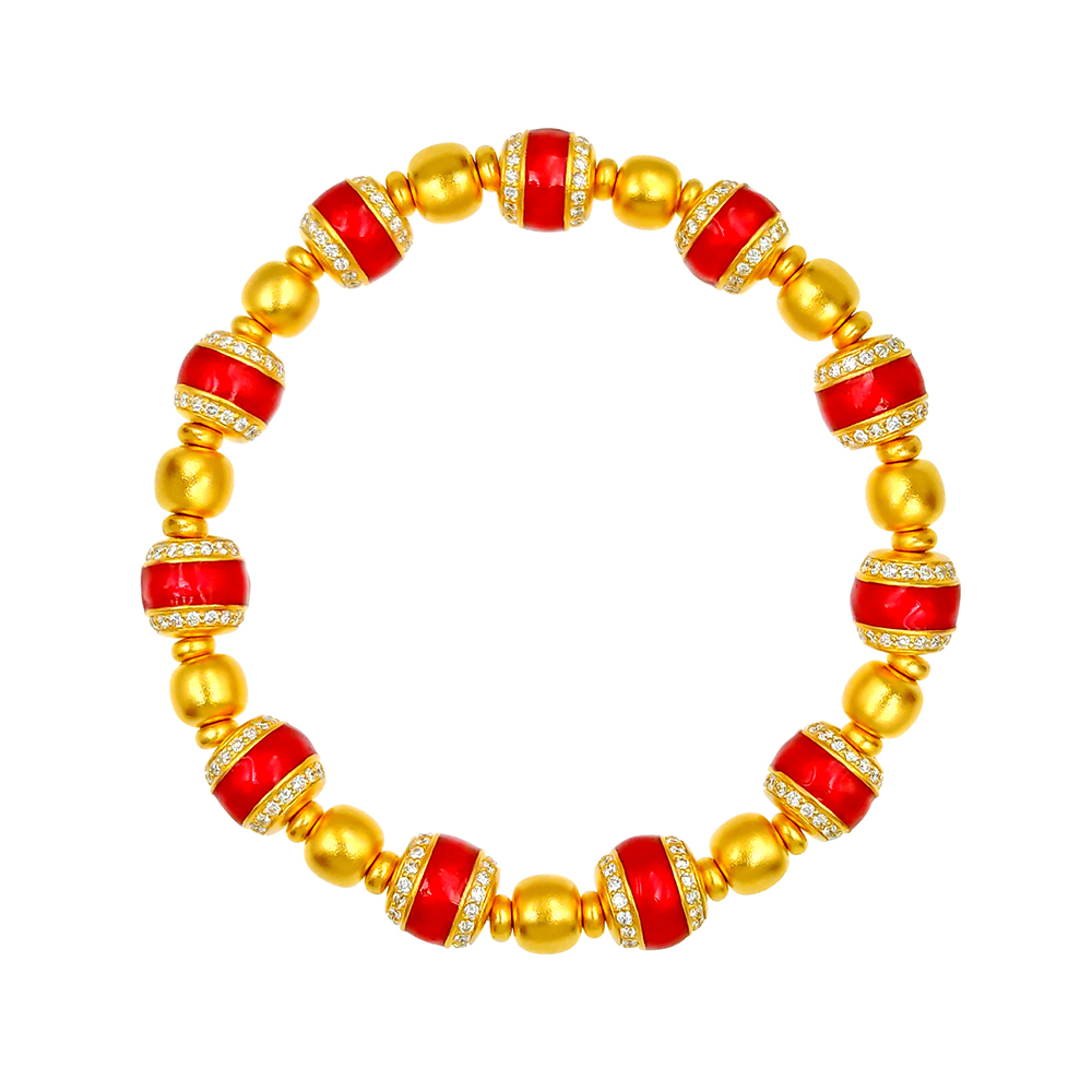 天天爱上新福满传家"福运鼓鼓"足金钻石手链