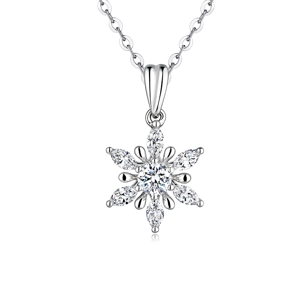 天天爱上新"花漪"18K金钻石吊坠