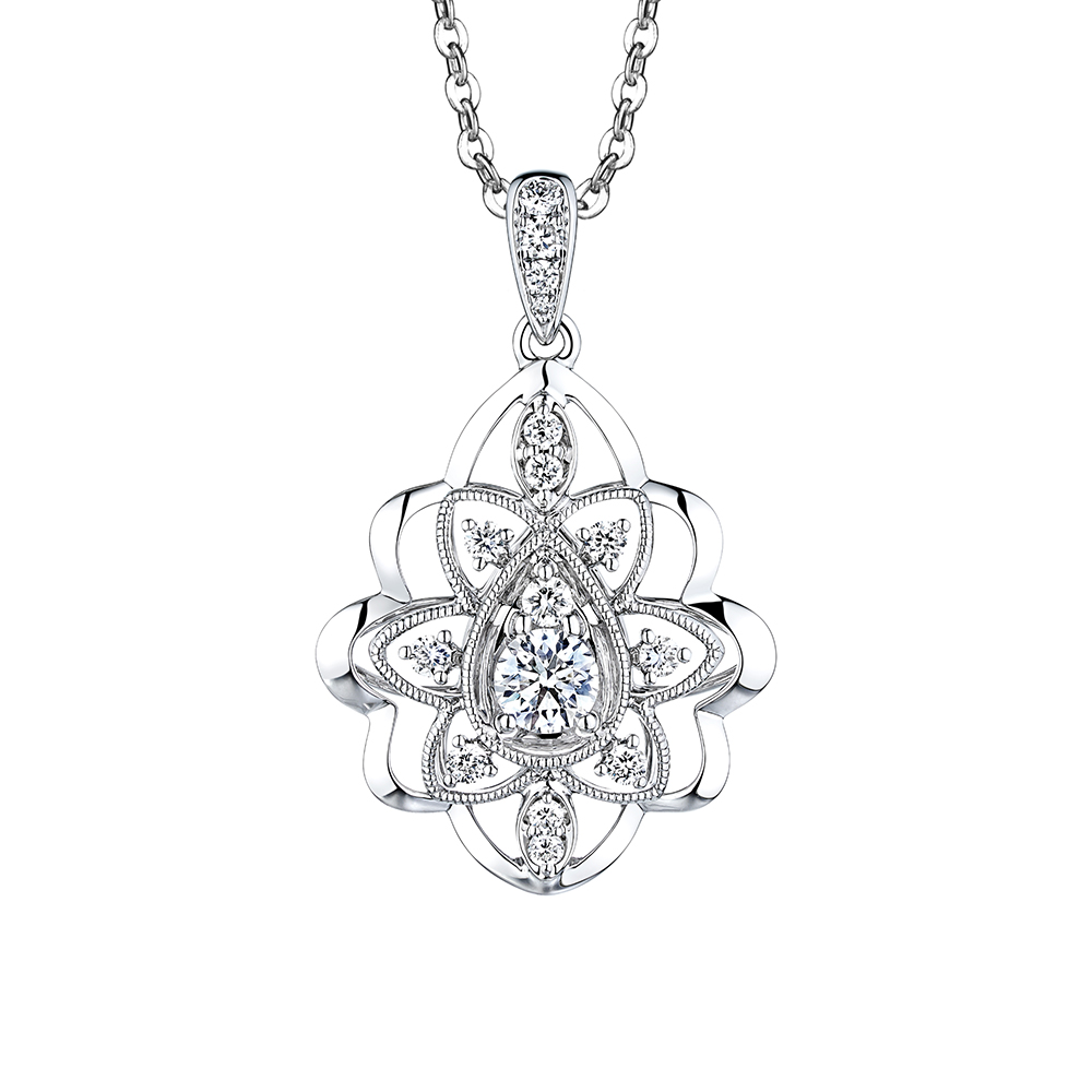 天天爱上新"冰绽芳华"18K金钻石吊坠