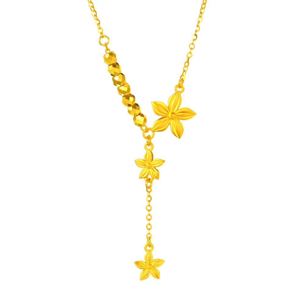 天天爱上新光影金"花漾蜜意"足金项链