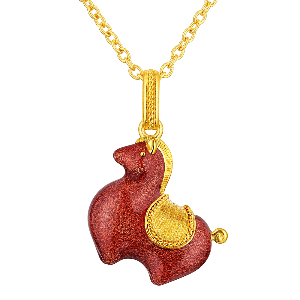 Night Banquet in Tang Palace Jewellery Collection “Tang Coloured Chubby Horse” Gold Necklace