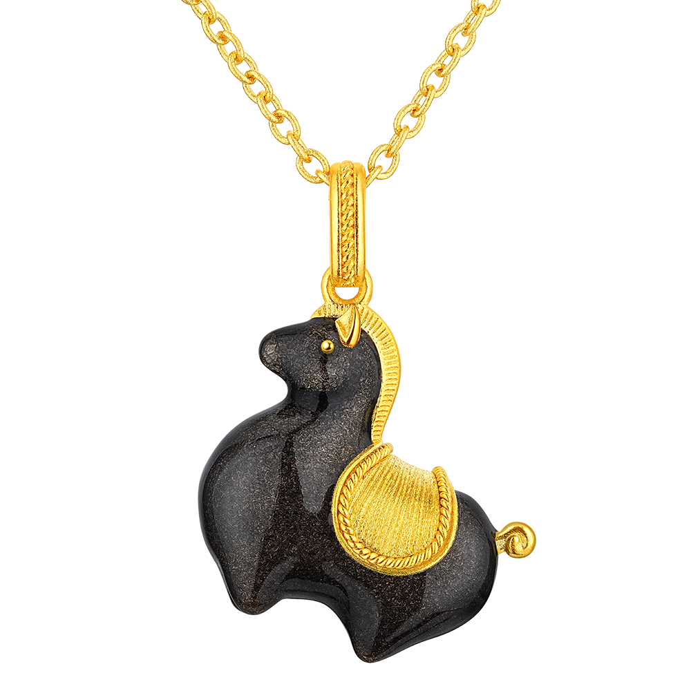 Night Banquet in Tang Palace Jewellery Collection Tang Coloured Chubby Horse Gold Necklace