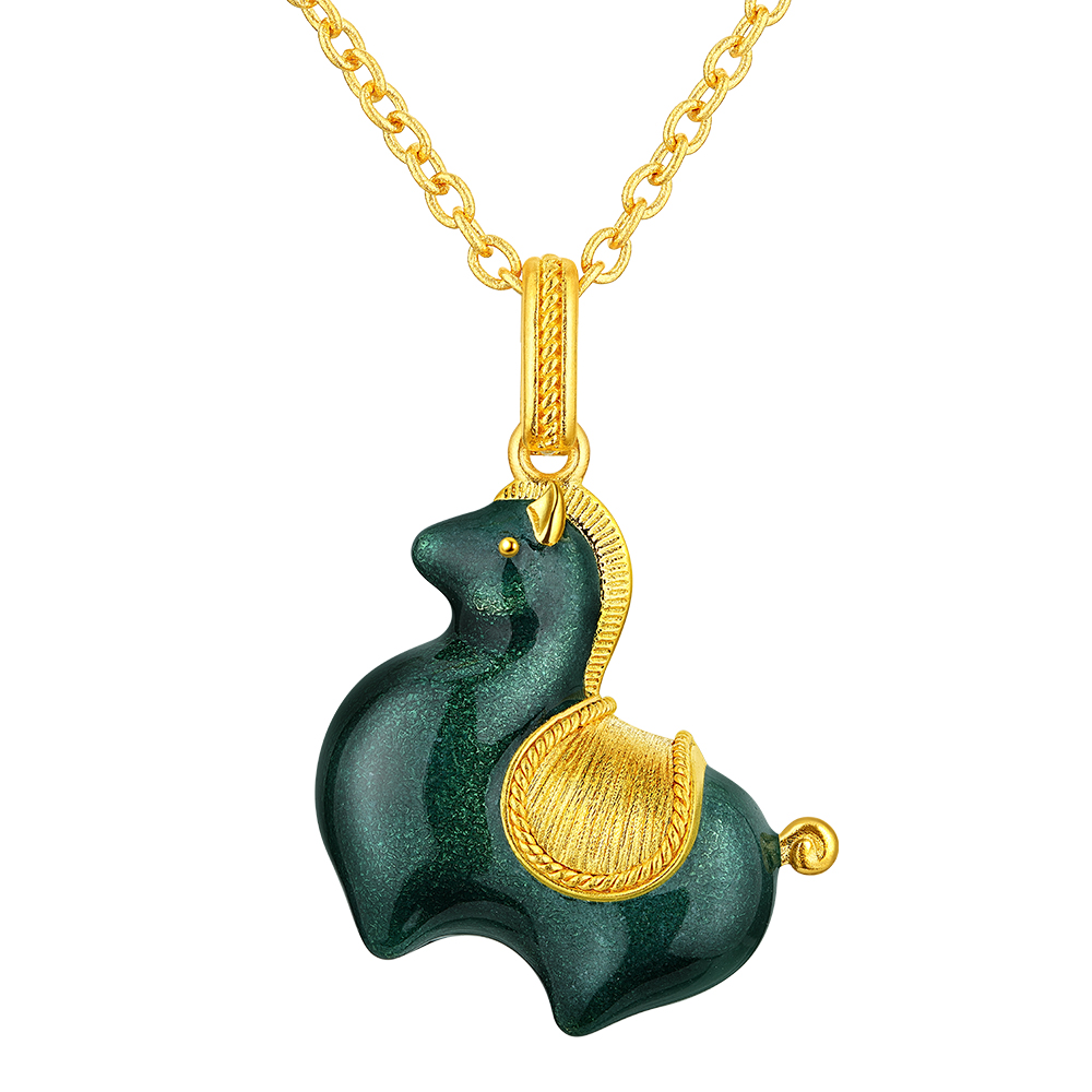 Night Banquet in Tang Palace Jewellery Collection “Tang Coloured Chubby Horse” Gold Necklace