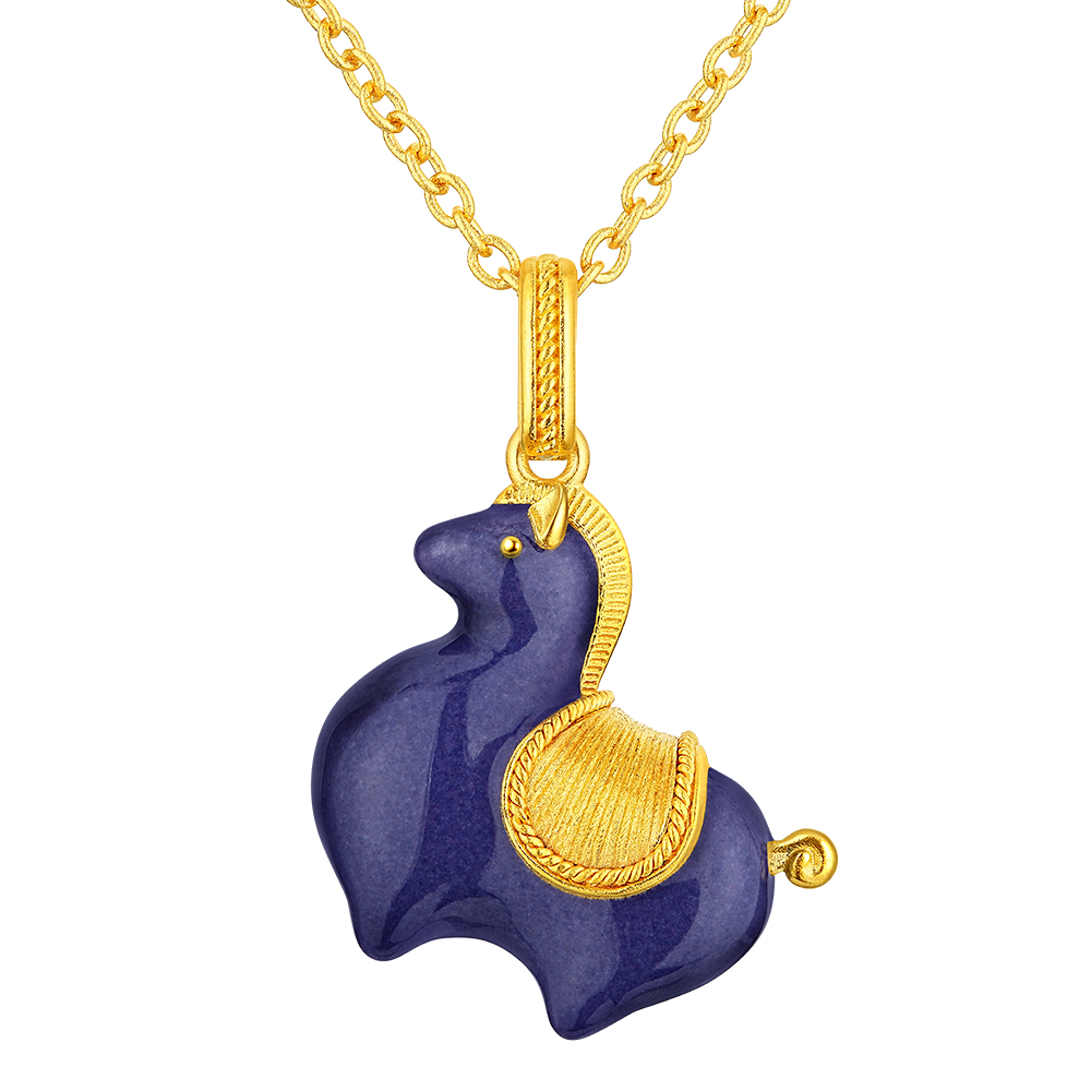 Night Banquet in Tang Palace Jewellery Collection “Tang Coloured Chubby Horse” Gold Necklace