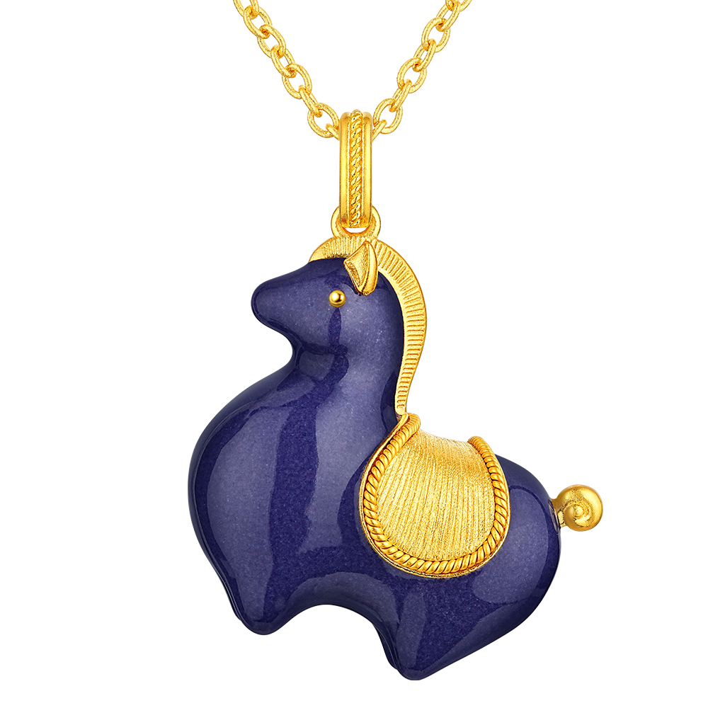 Night Banquet in Tang Palace Jewellery Collection “Tang Coloured Chubby Horse” Gold Pendant