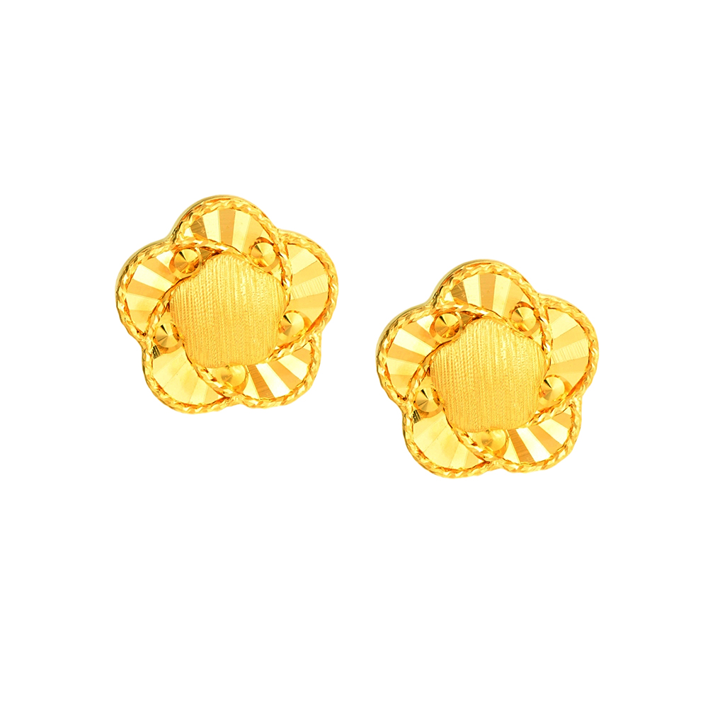 天天爱上新光影金"小浪漫"足金耳环