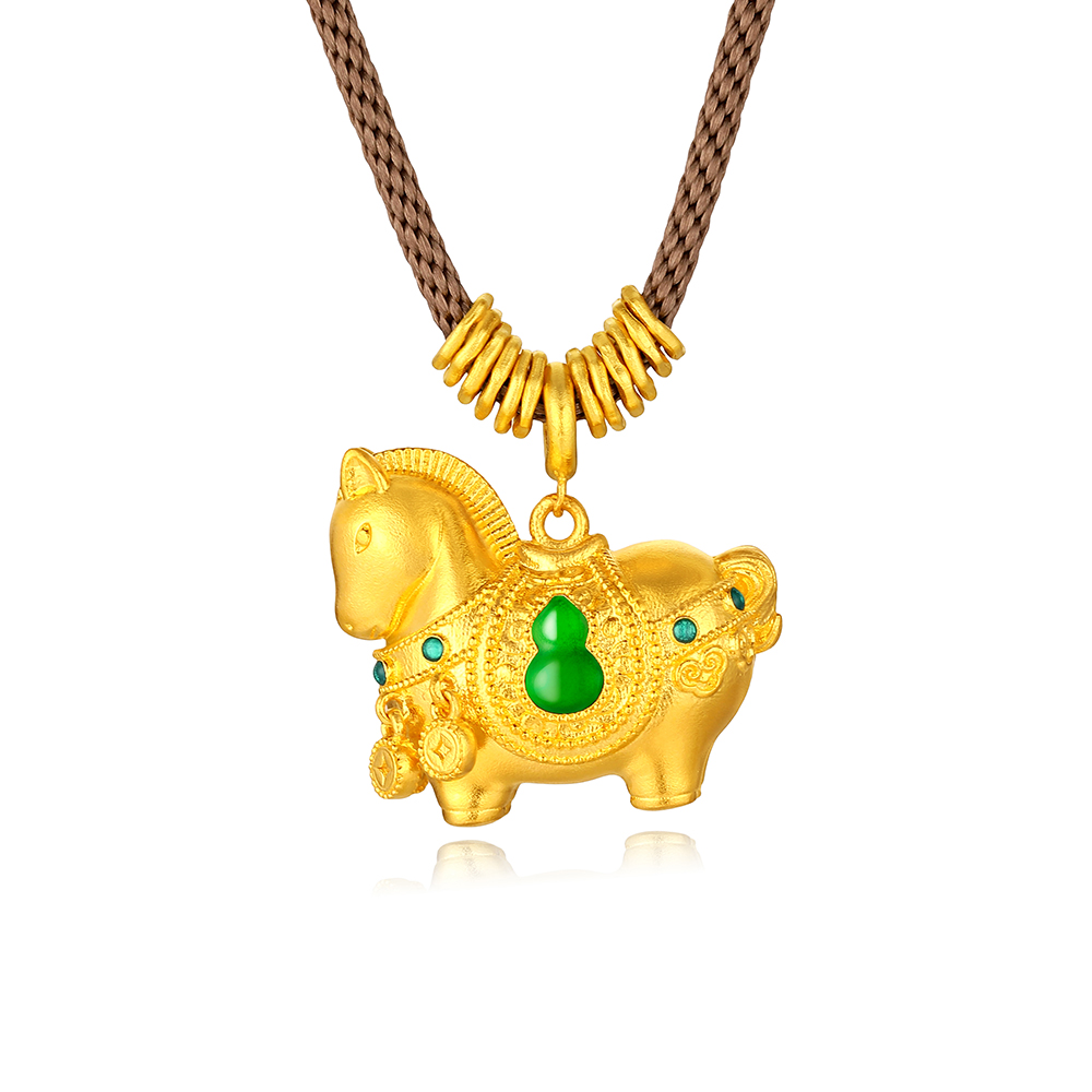 天天爱上新福满传家"马上有福"足金项链