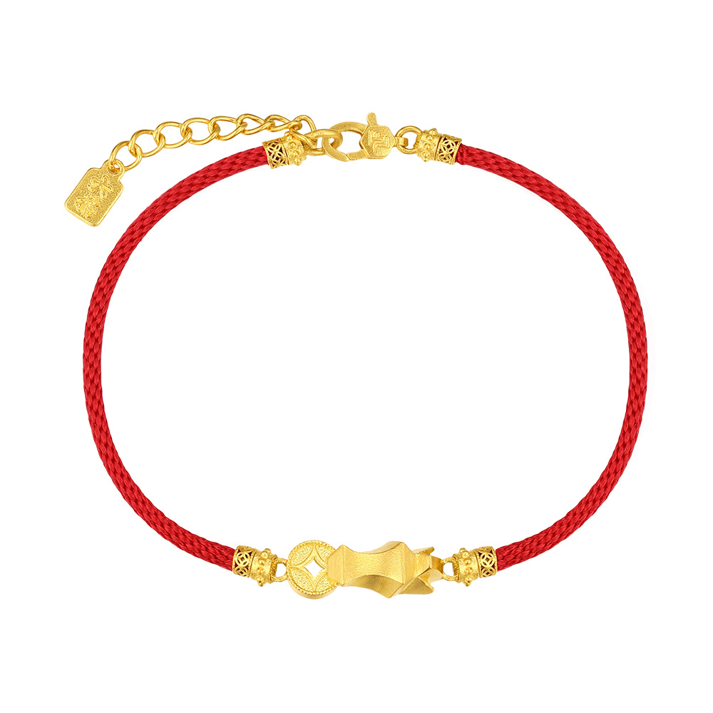 天天爱上新福满传家"马上有钱"足金手链