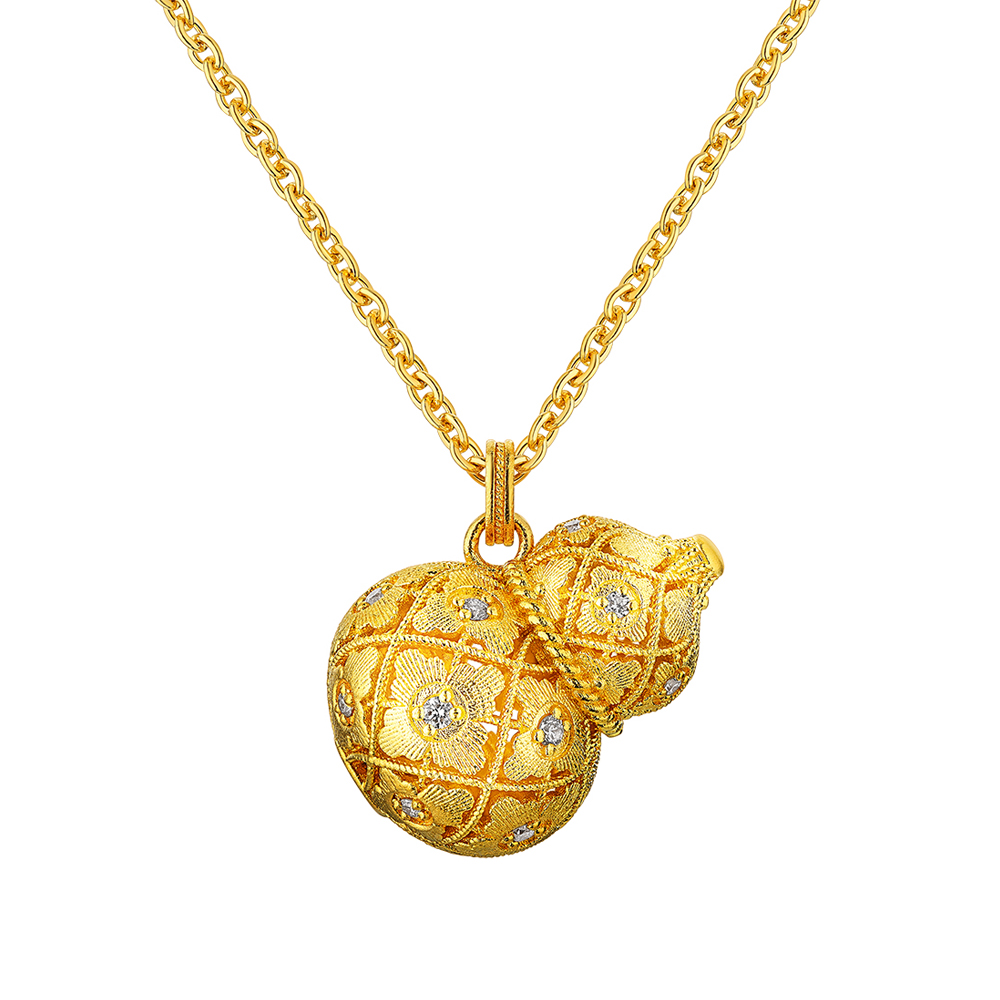 Night Banquet in Tang Palace Jewellery Collection “Golden Gourd” Gold Diamond Necklace