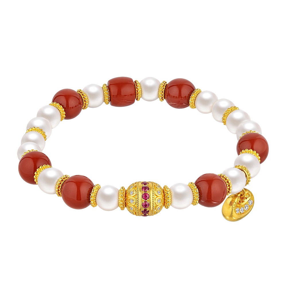 Night Banquet in Tang Palace Jewellery Collection "Auspicious Treasure" Gold Bead Bracelet