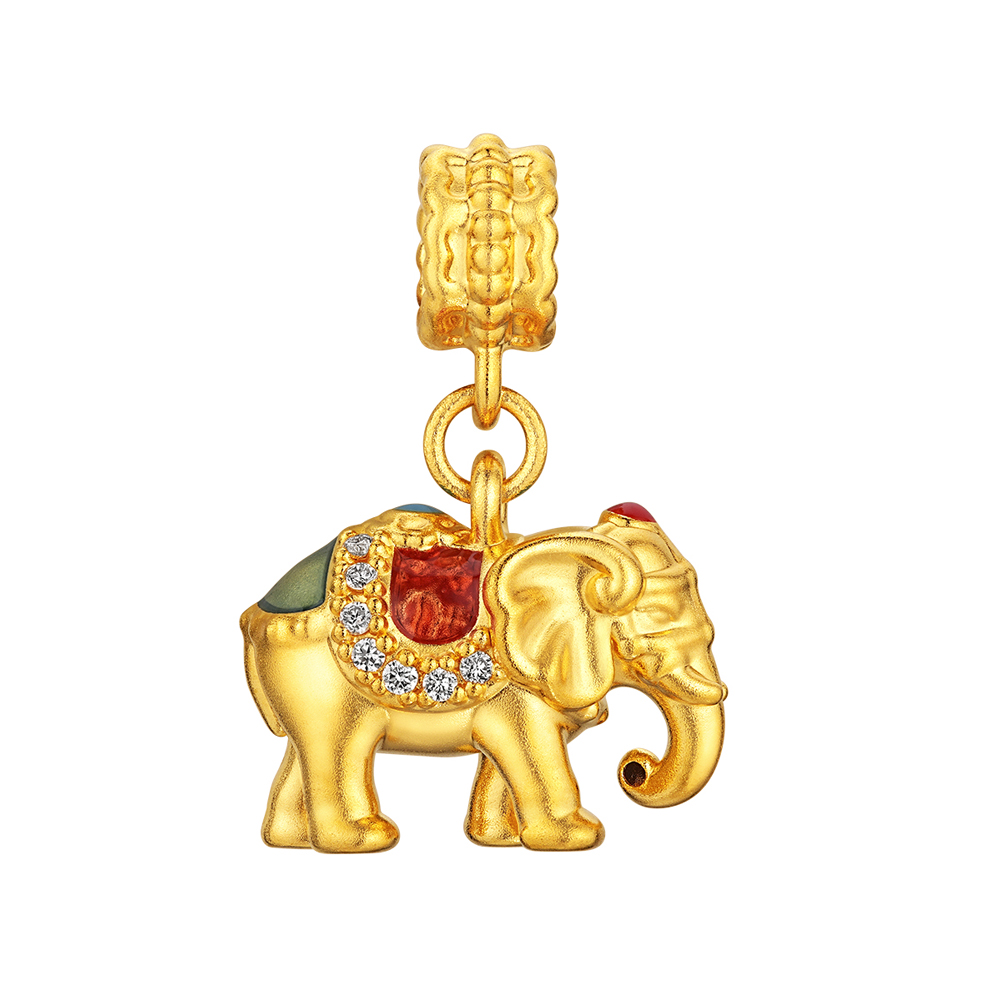 Night Banquet in Tang Palace Jewellery Collection Tang-style Bead  “Auspicious Elephant” Gold and Diamond Charm