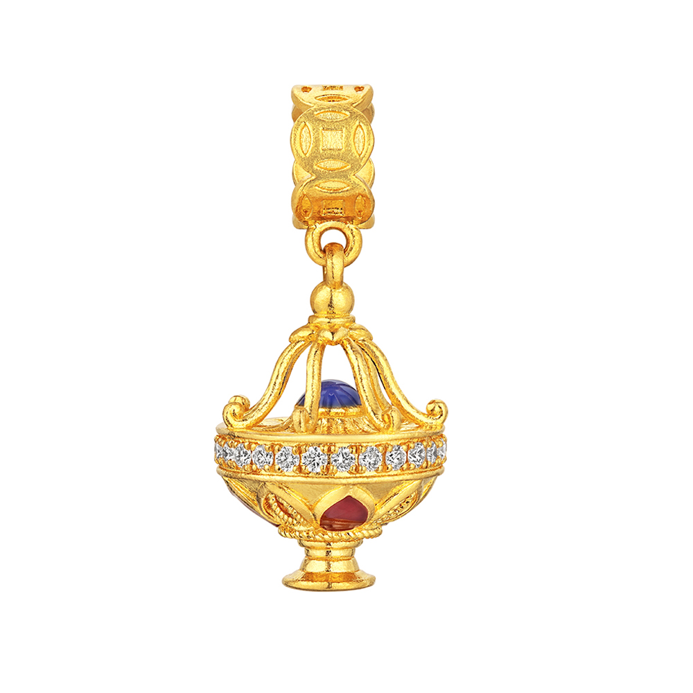 Night Banquet in Tang Palace Jewellery Collection Tang-style Bead  “Treasure Bowl” Gold and Diamond Charm