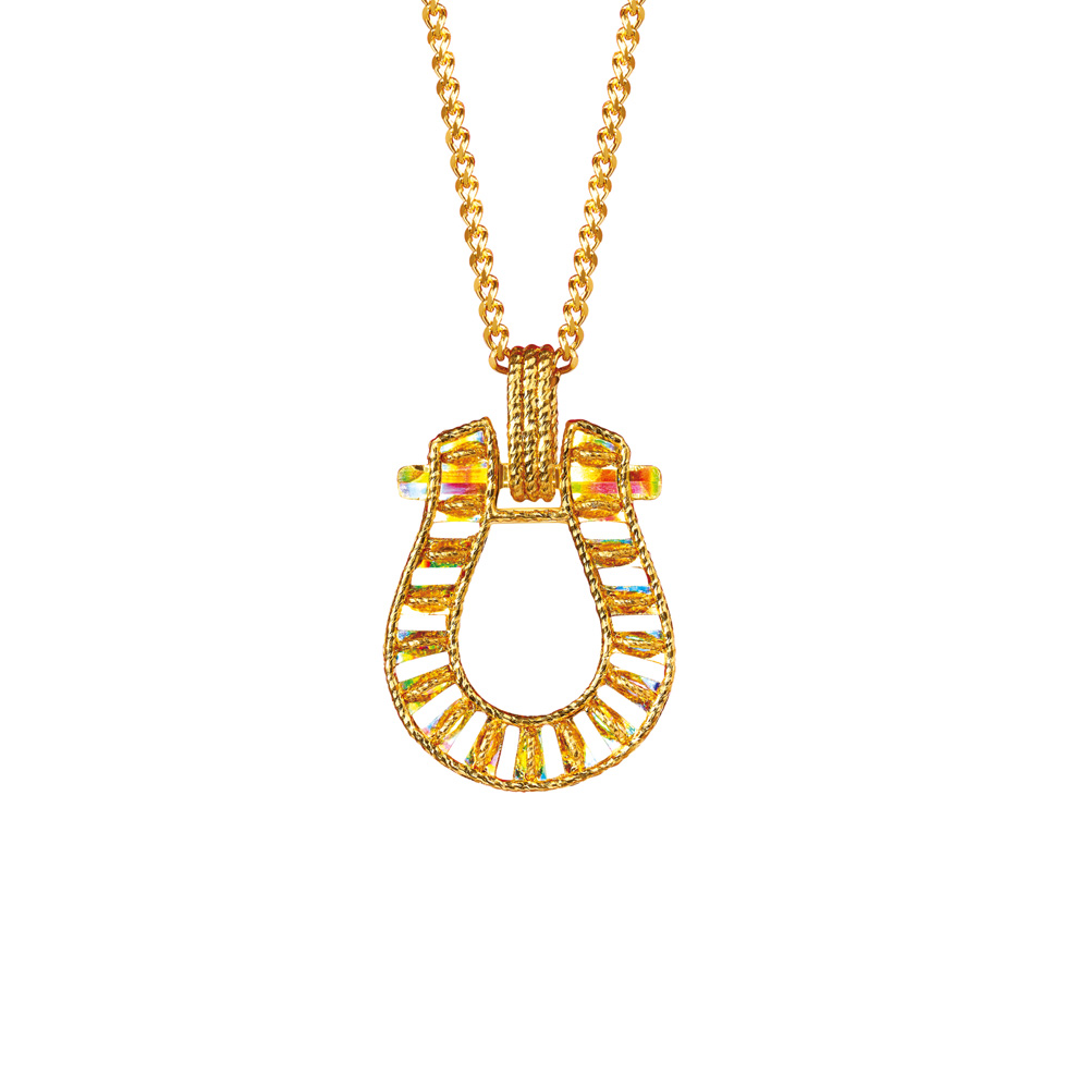 DiaBling Shimmering Gold Collection "DiaBling Gold Horseshoe" Gold Necklace 