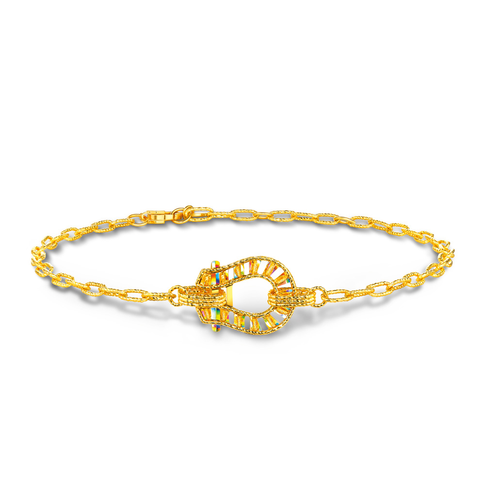 DiaBling Shimmering Gold Collection "DiaBling Gold Horseshoe" Gold Bracelet