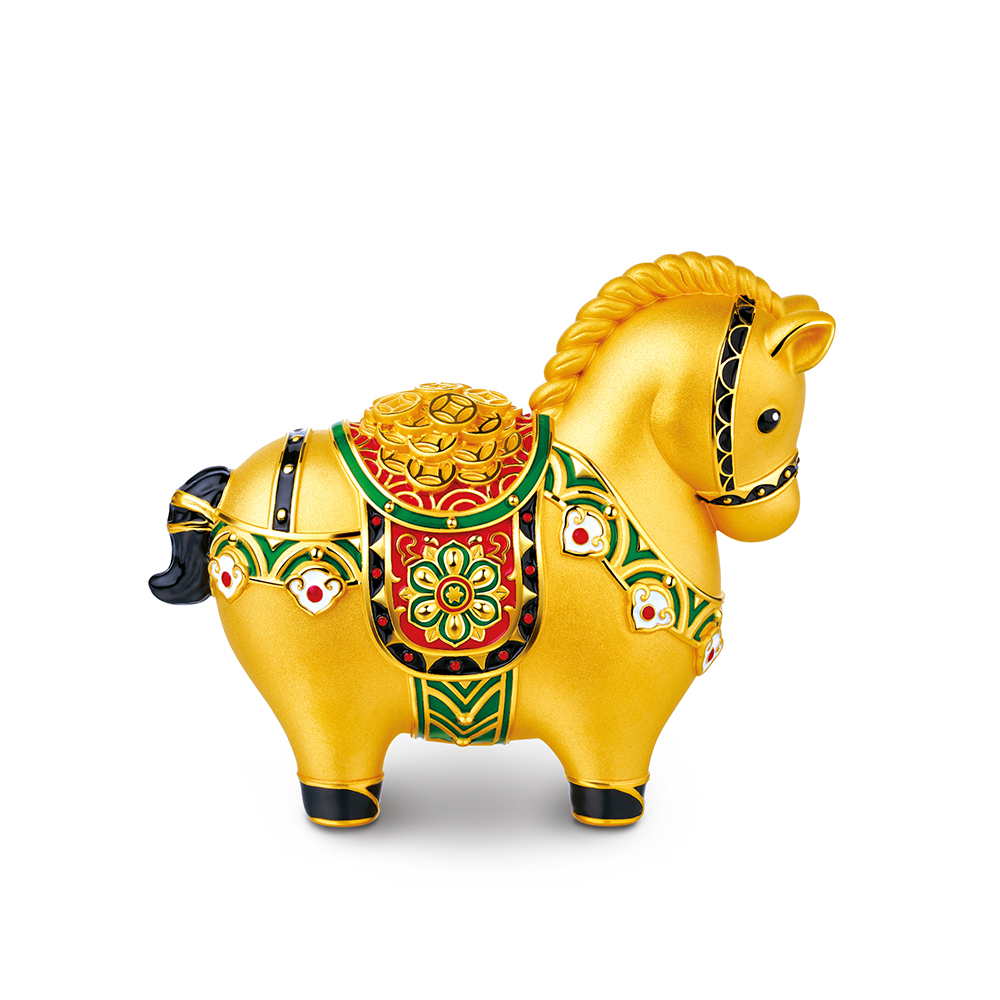 Night Banquet in Tang Palace Jewellery Collection "Wealthy Chubby Horse" Solid Gold Figurine