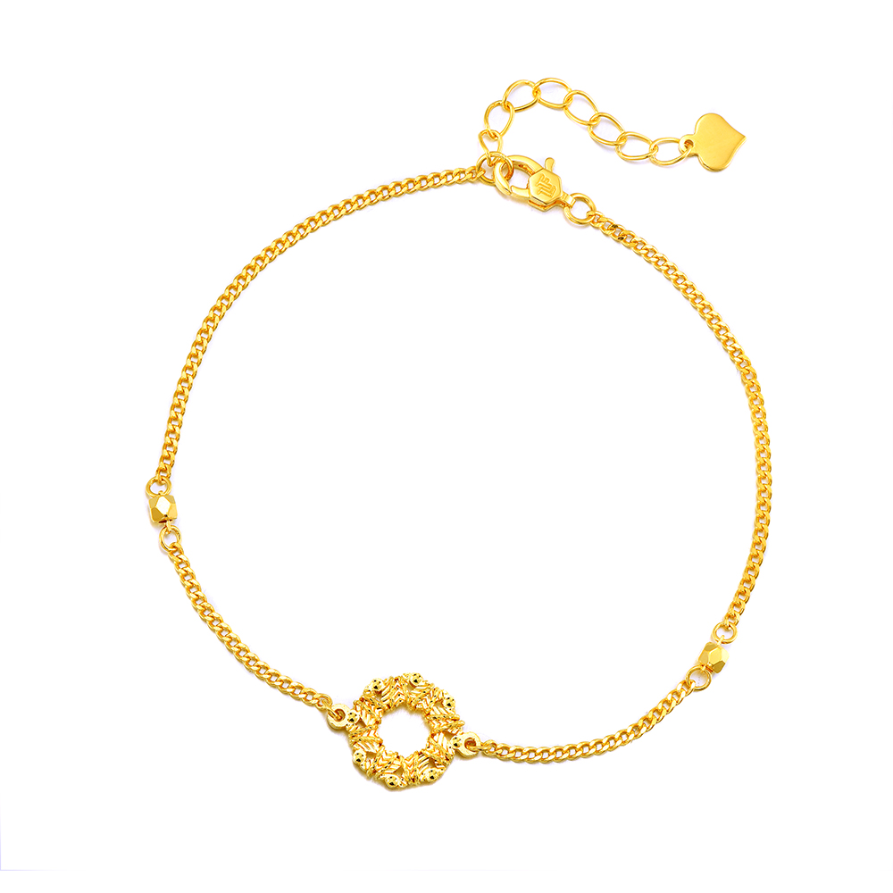 天天爱上新光影金"丝影韵律"足金手链