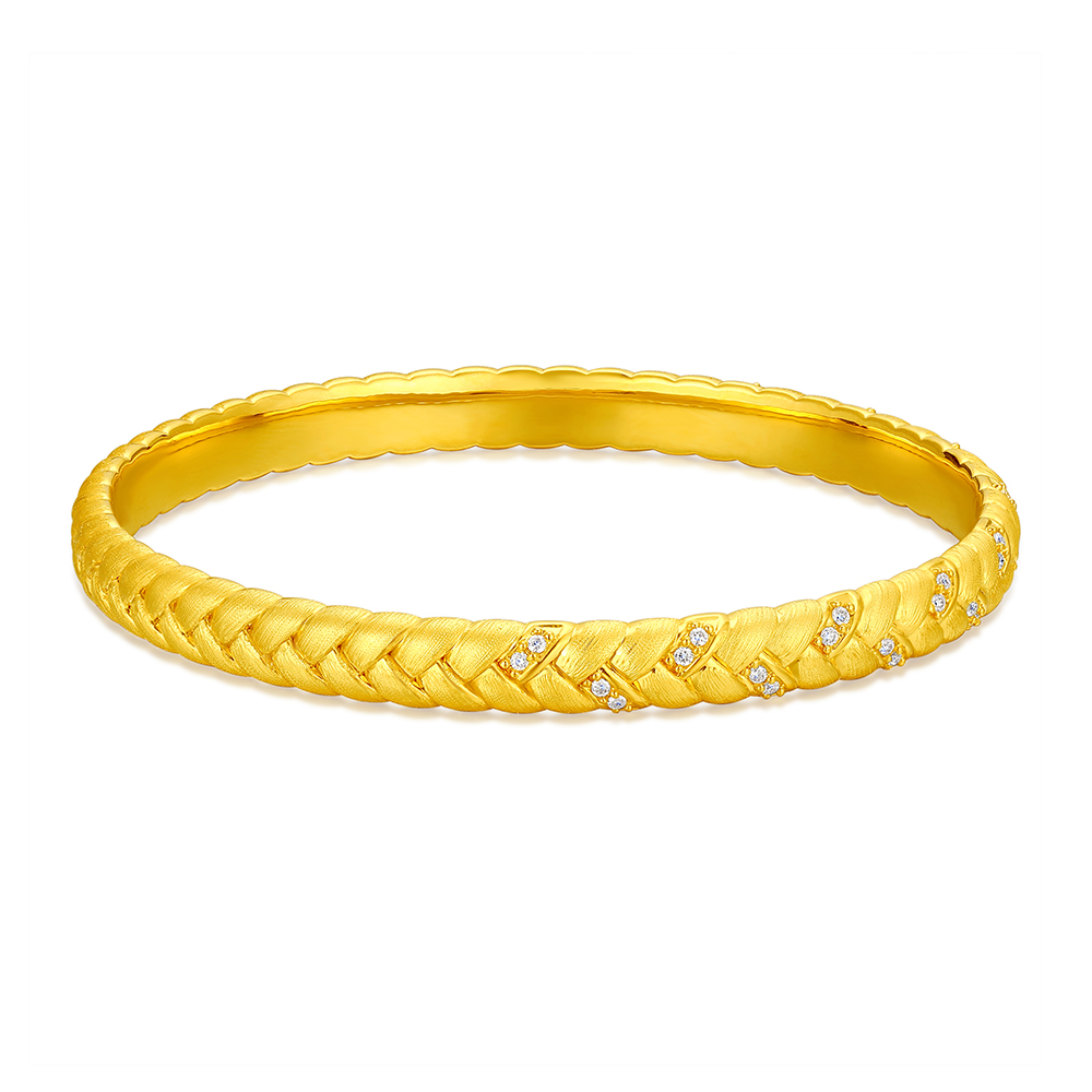 天天爱上新"织梦星河"足金钻石手镯