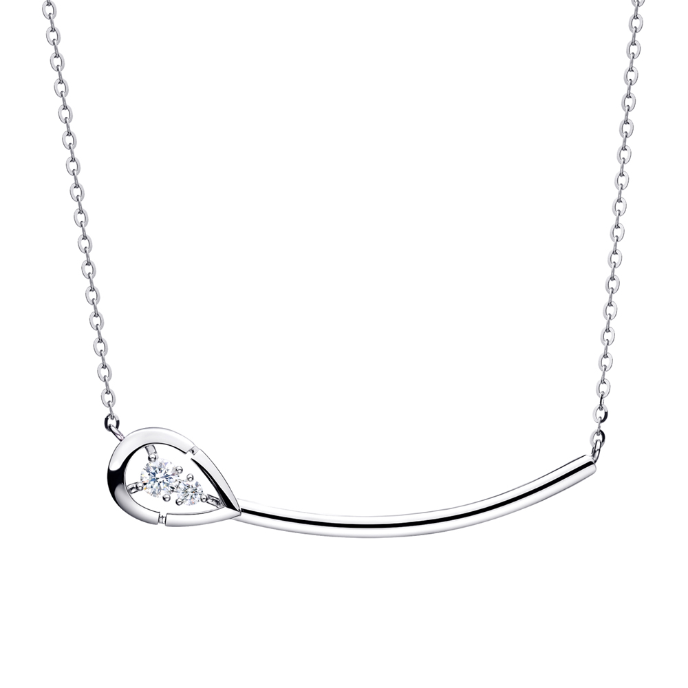 Love is Beauty Collection“Heartdew＂ 18K White Gold Diamond Necklace