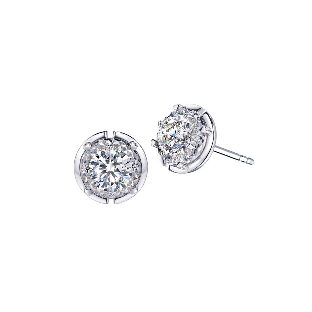 Love is Beauty Collection“Luminous Love＂ 18K White Gold Diamond Earrings