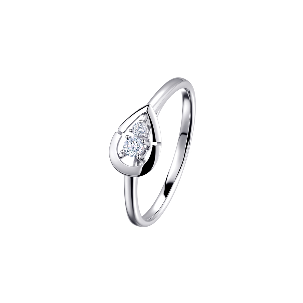 Love is Beauty Collection “Heartdew＂18K White Gold Diamond Ring
