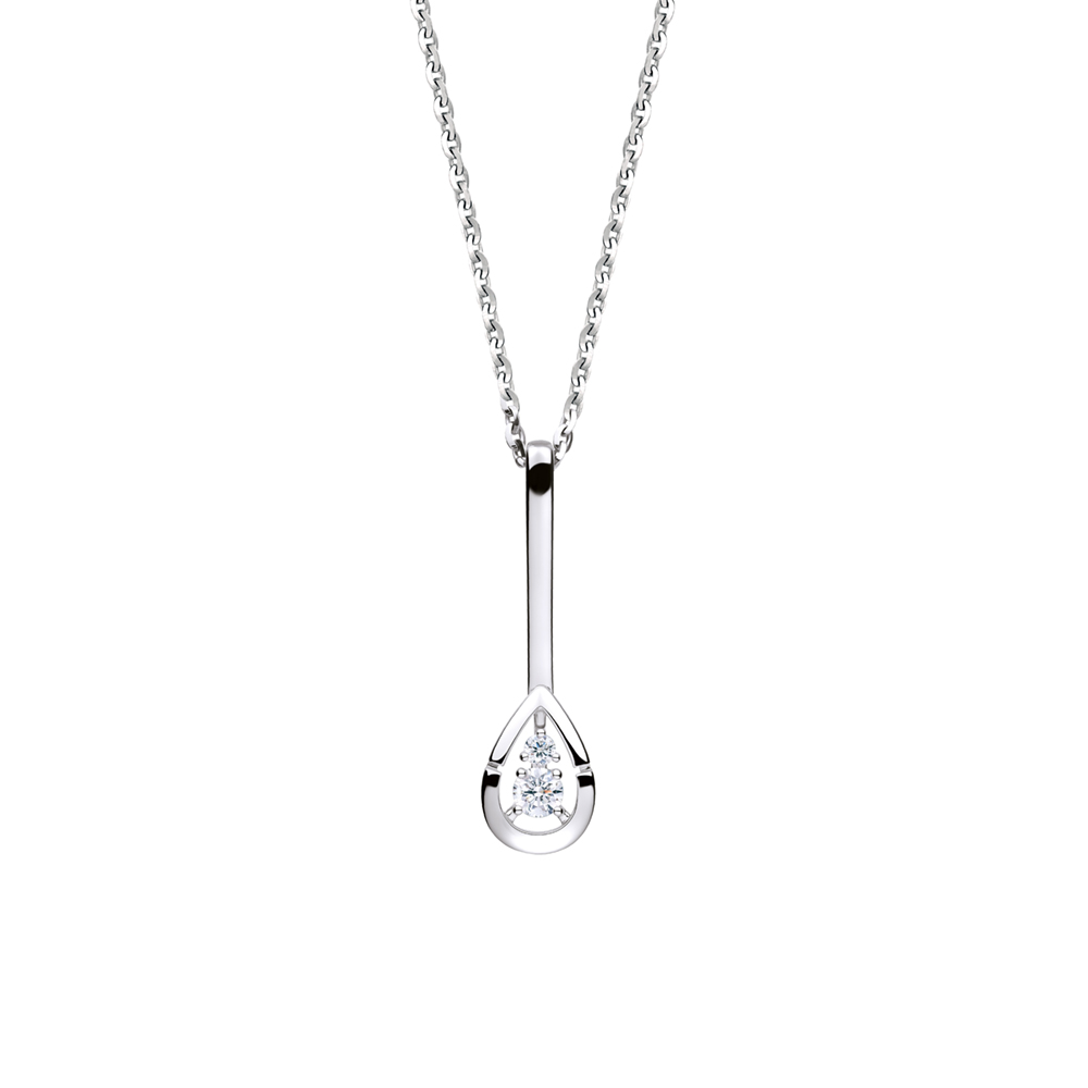 Love is Beauty Collection “Heartdew＂18K White Gold Diamond Pendant