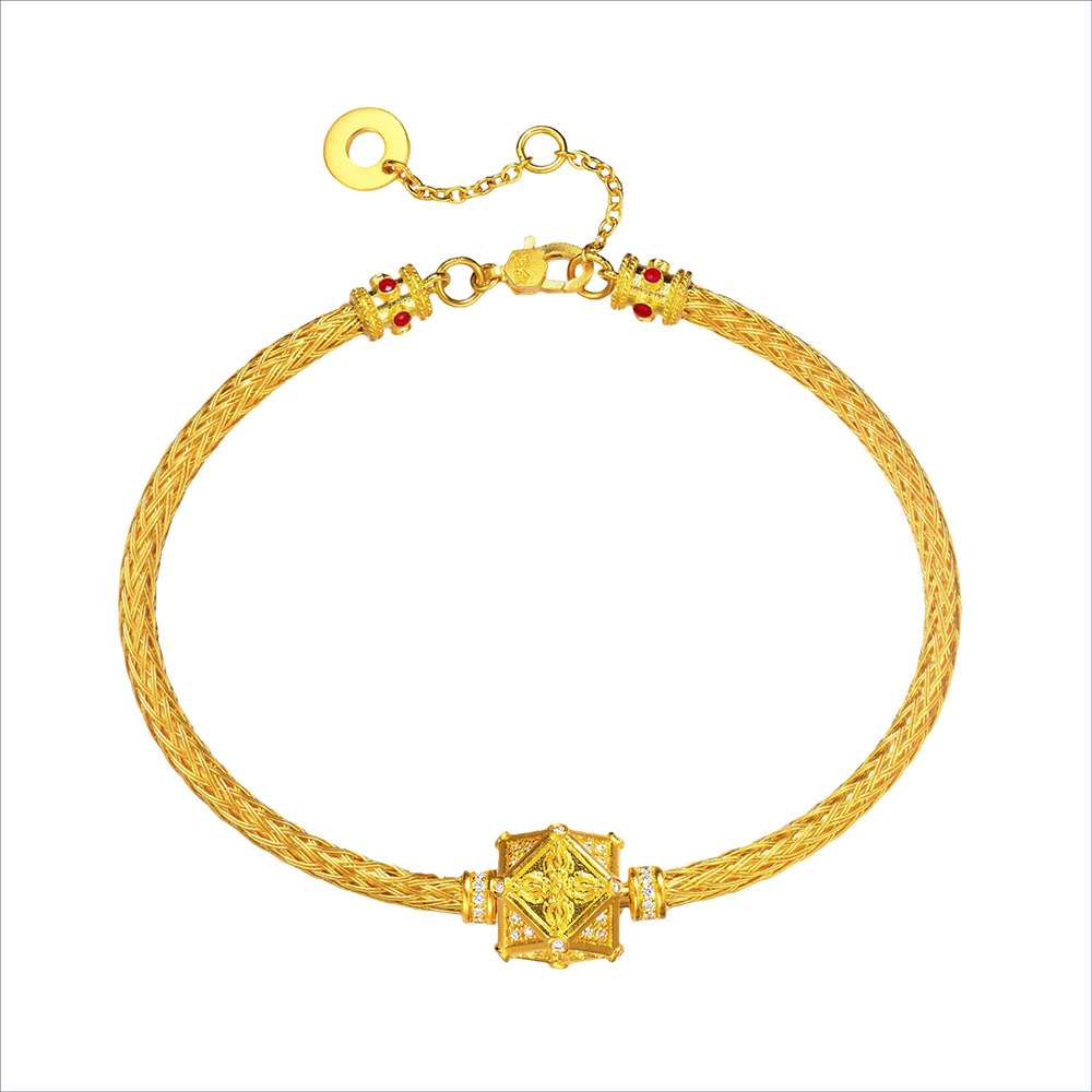 天天爱上新Goldstyle•X"八面聚福"足金钻石手链