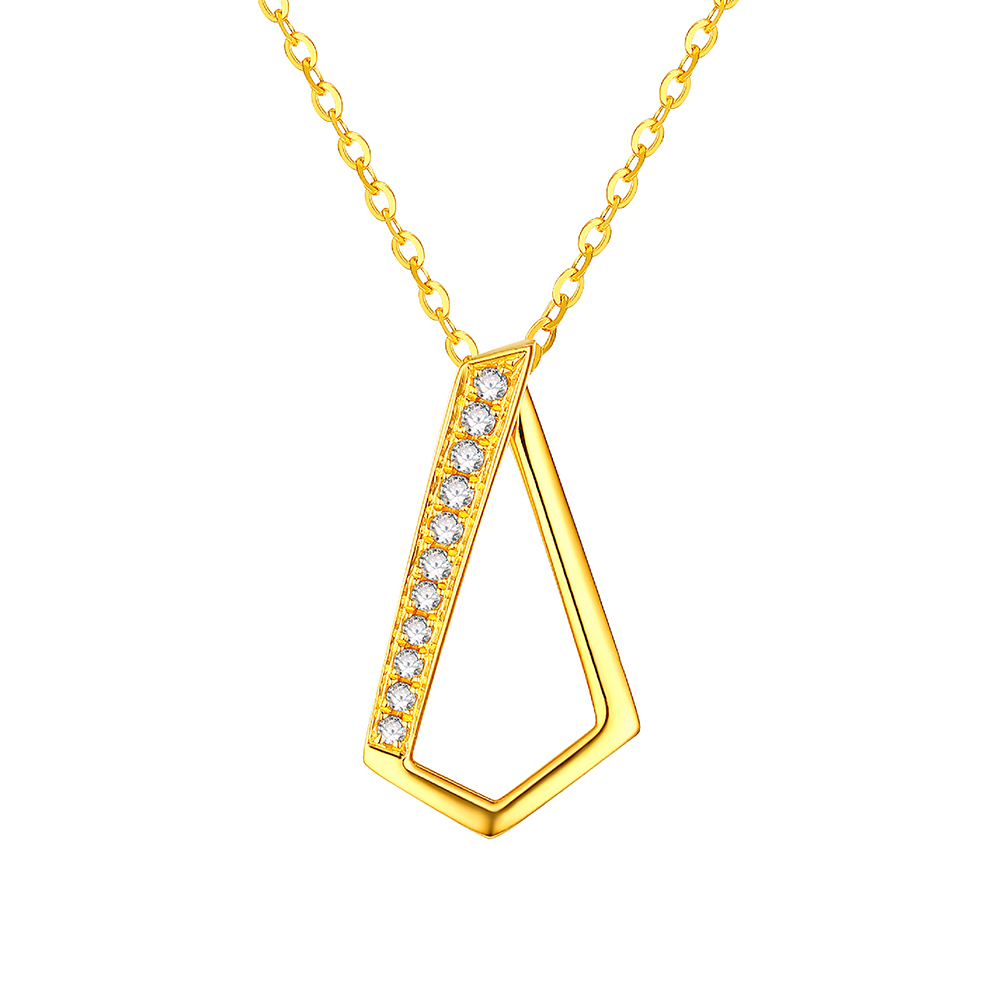 天天爱上新Goldstyle•X"几何简影"足金钻石项链