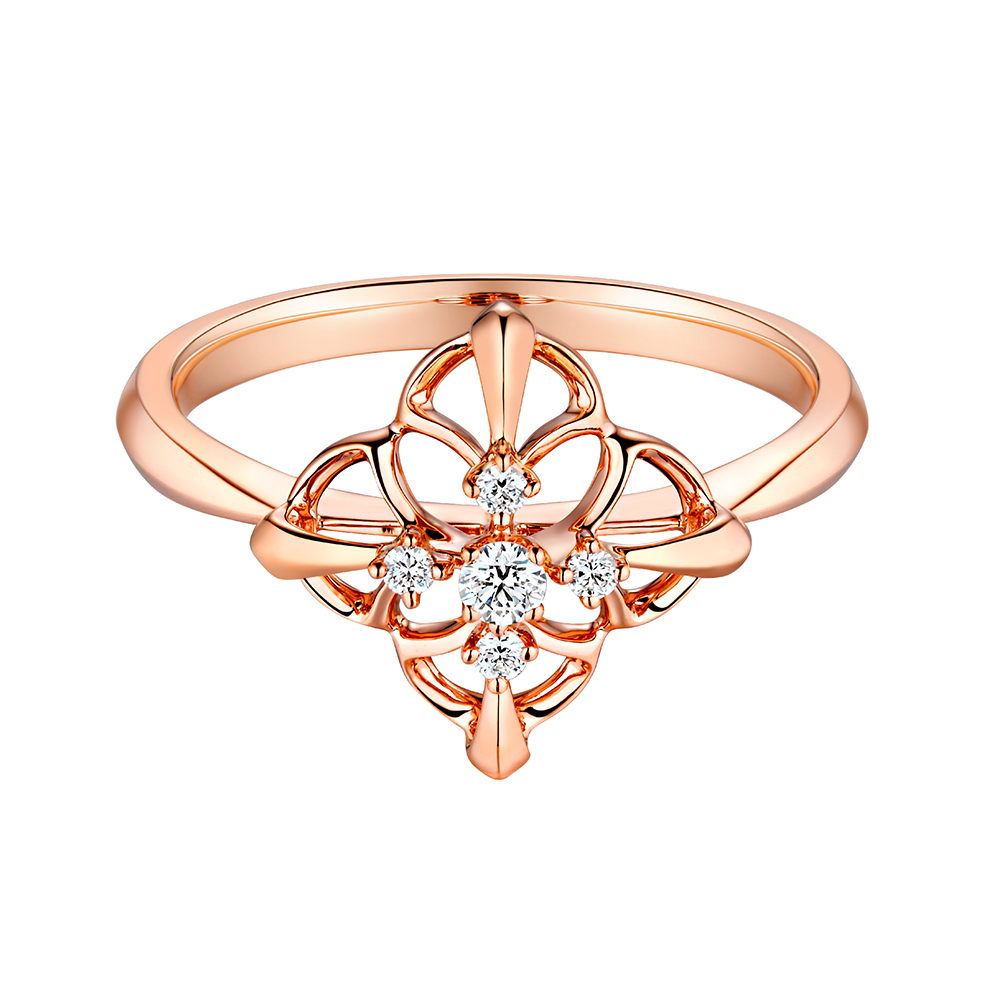 天天爱上新"星空之花"18K金钻石戒指