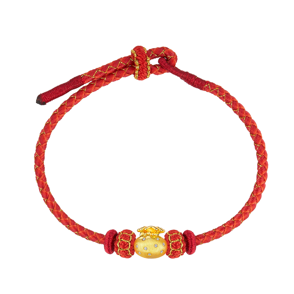 天天爱上新"好运钱袋"足金钻石吊坠