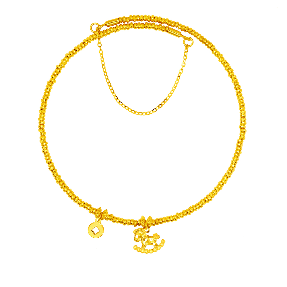 天天爱上新光影金"马上富足"足金手镯