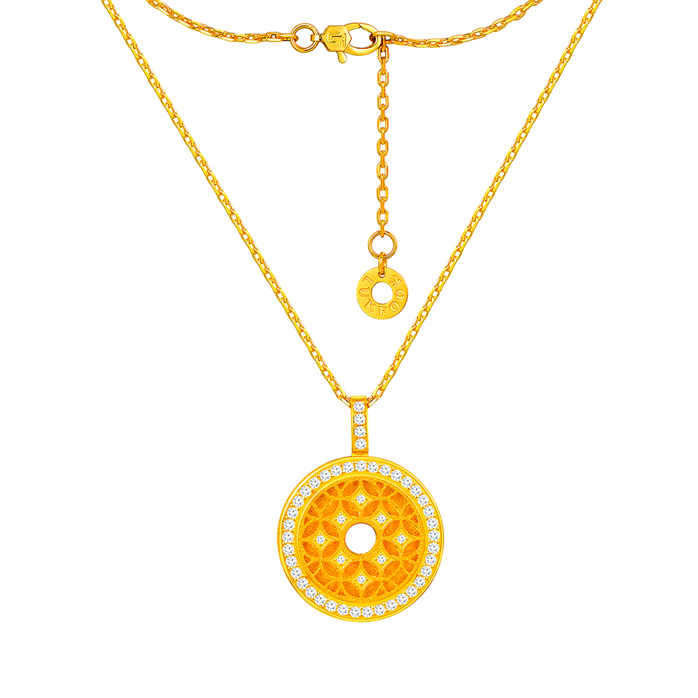 天天爱上新Goldstyle•X"财圆亨通"足金钻石项链