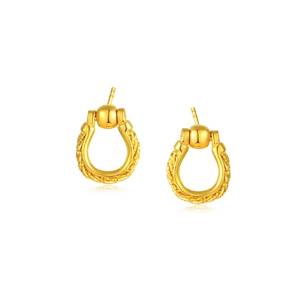 天天爱上新光影金"摩登密码"足金耳环