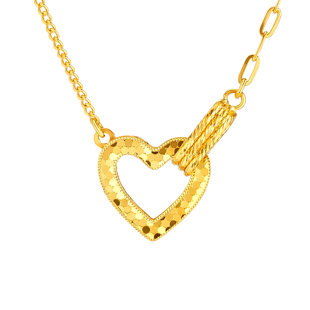 天天爱上新光影金"倾心蜜意"足金项链