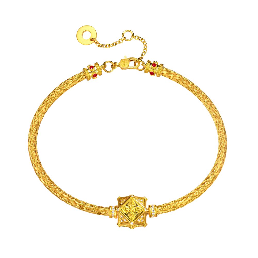 天天爱上新Goldstyle•X"八面聚福"足金钻石手链