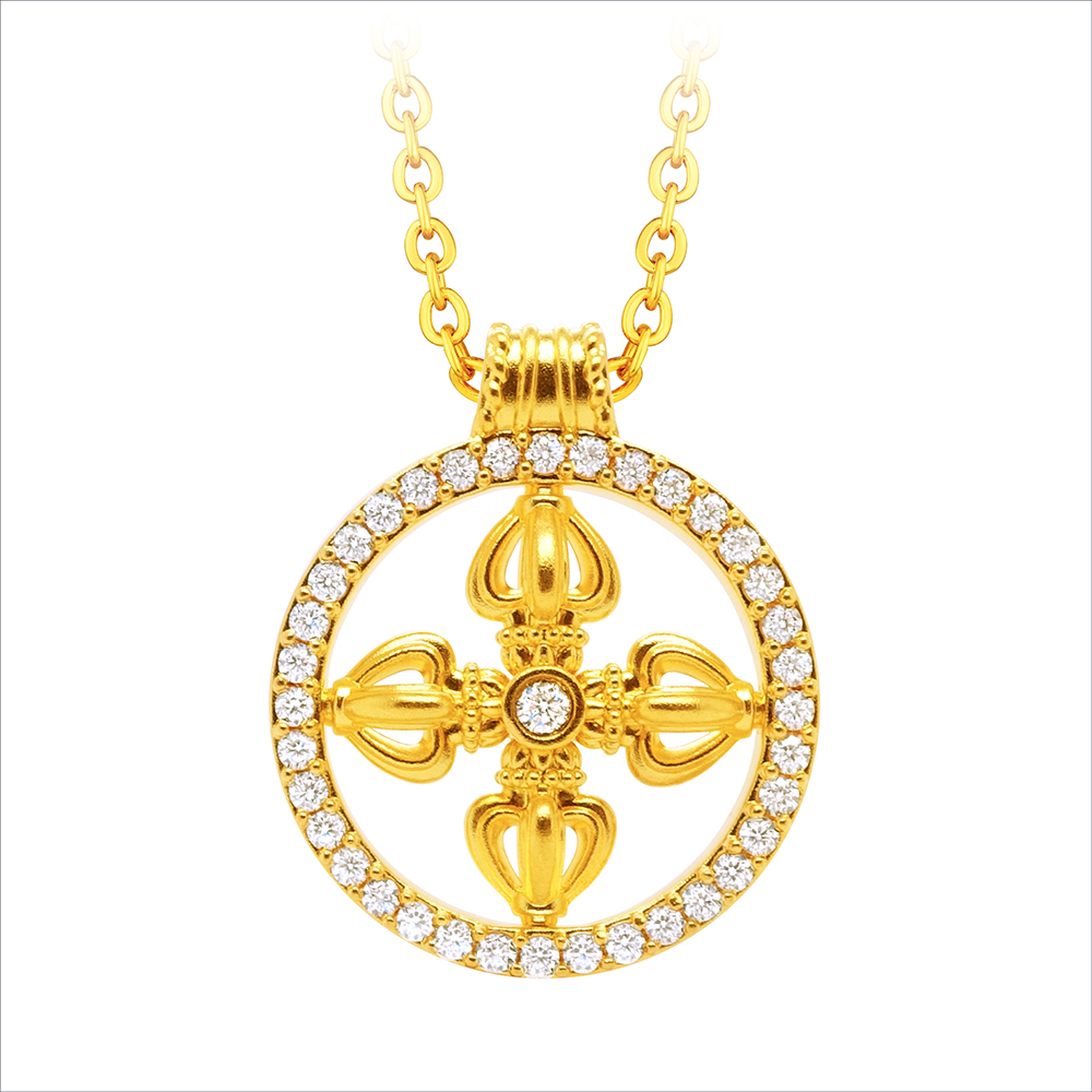 天天爱上新"福慧圆满"足金钻石吊坠
