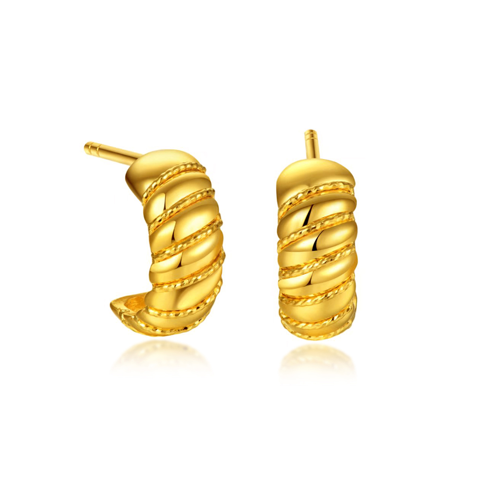 天天爱上新光影金"优雅时光"足金耳环