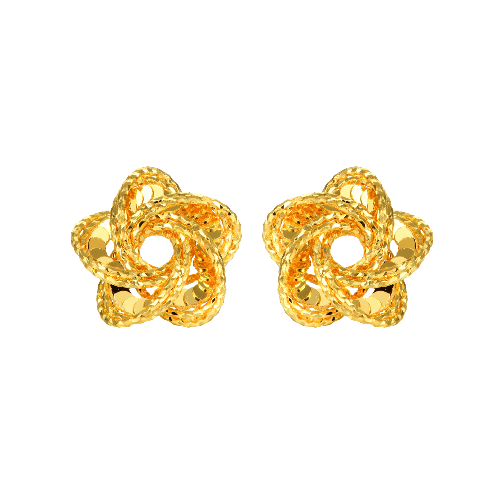 天天爱上新光影金"花耀"足金耳环