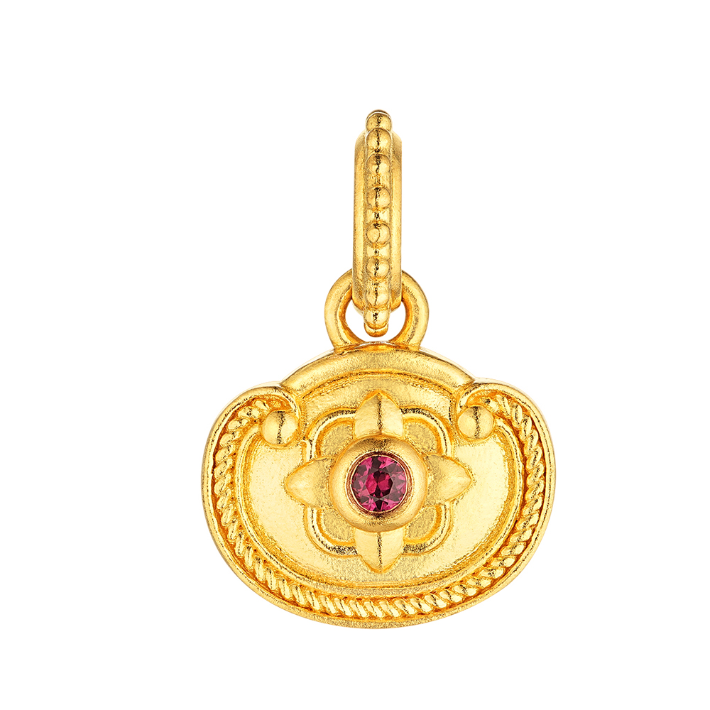 唐宮夜宴系列"事事順心"黃金紅寶石吊墜