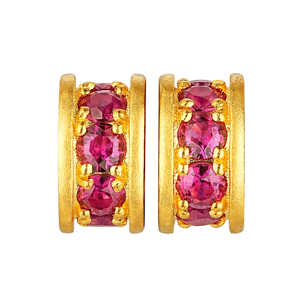 唐宮夜宴系列"富貴圓滿"黃金紅寶石吊墜