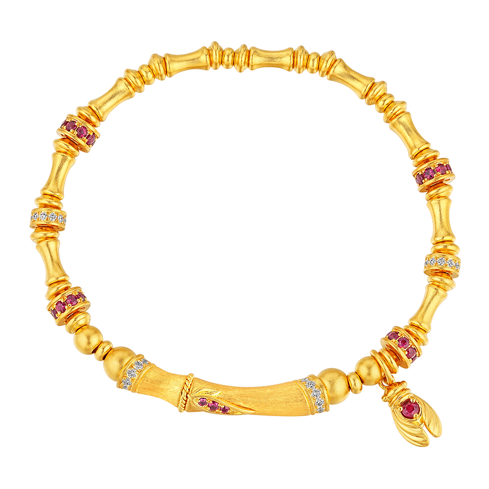 唐宮夜宴系列"知足常樂"黃金手鏈