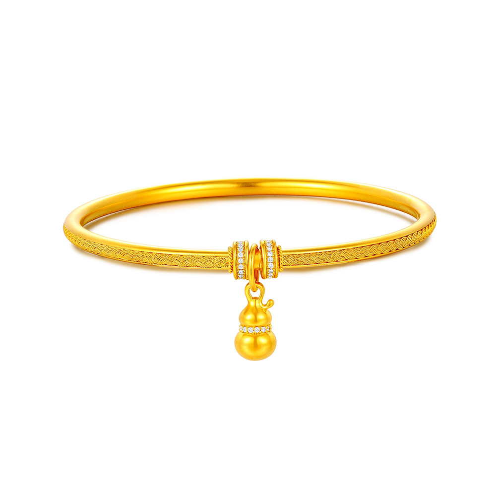 天天爱上新福满传家"福禄绵绵"足金钻石手镯