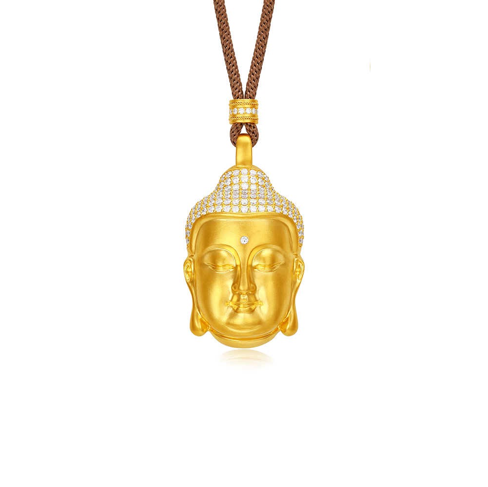 天天爱上新福满传家"佛韵金辉"足金钻石项链