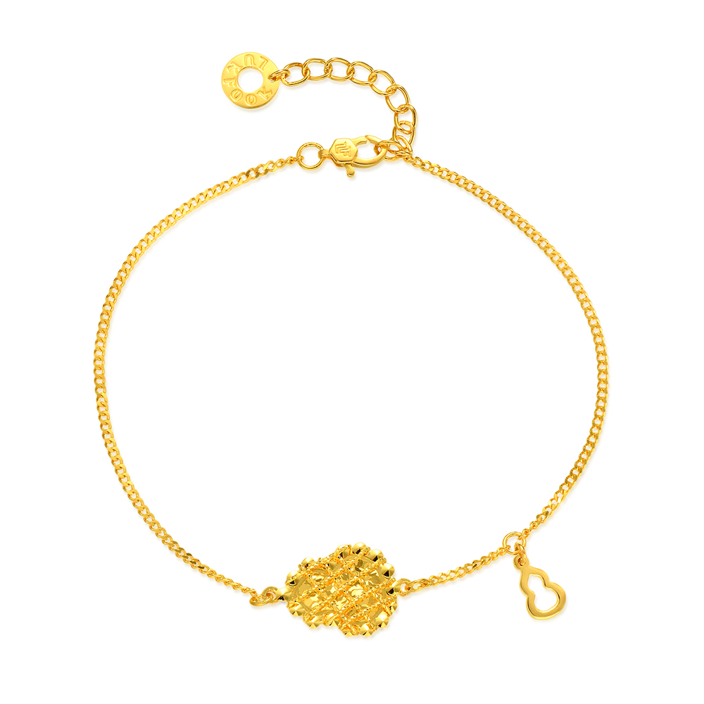 天天爱上新光影金"丝闪福禄"足金手链