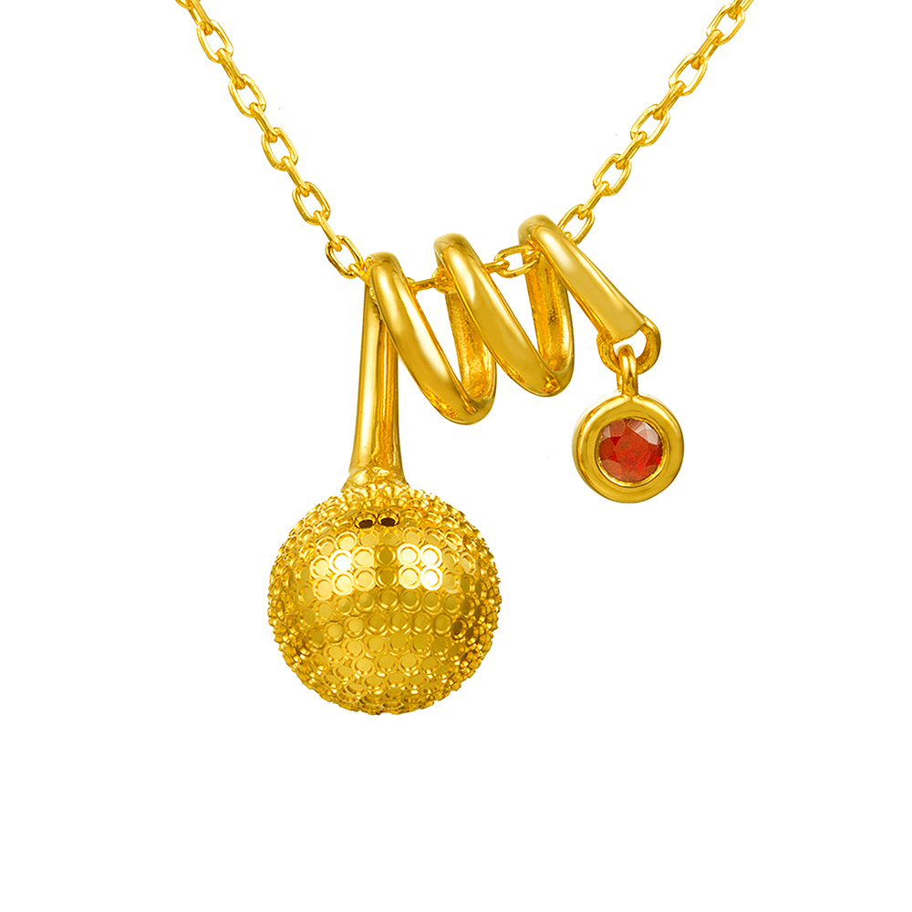 天天爱上新Goldstyle•X"魅力焦点"足金红宝石项链