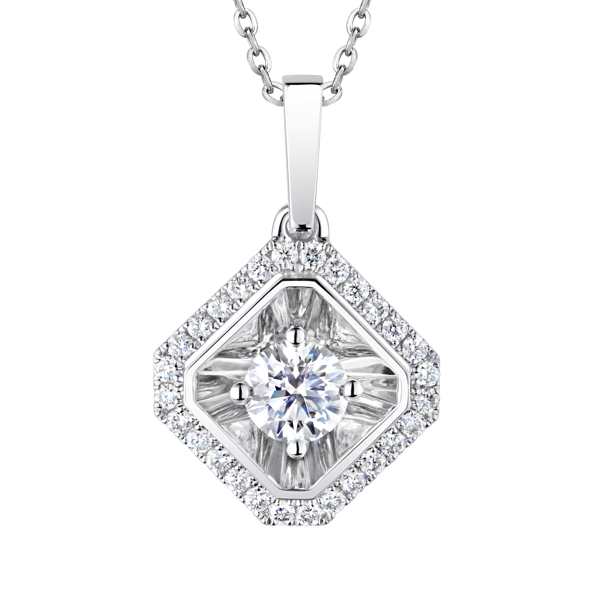 天天爱上新"炫方幻境"18K金钻石吊坠