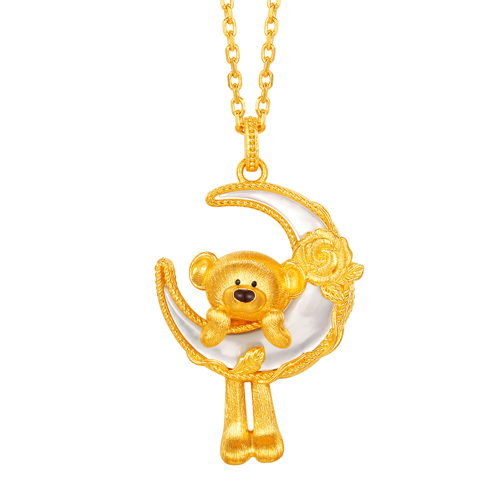 13DE MARZO系列"月色小熊"黃金項鏈
