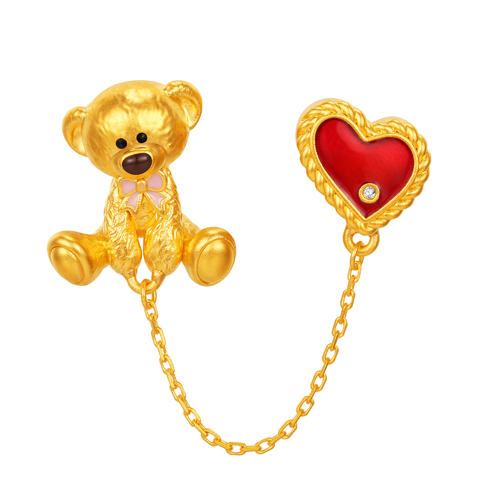 13DE MARZO系列"百变潮趣小熊"黃金鑽石串飾