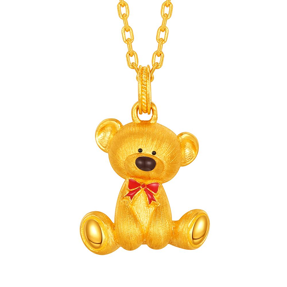 13DE MARZO系列"萌趣小熊"黃金項鏈
