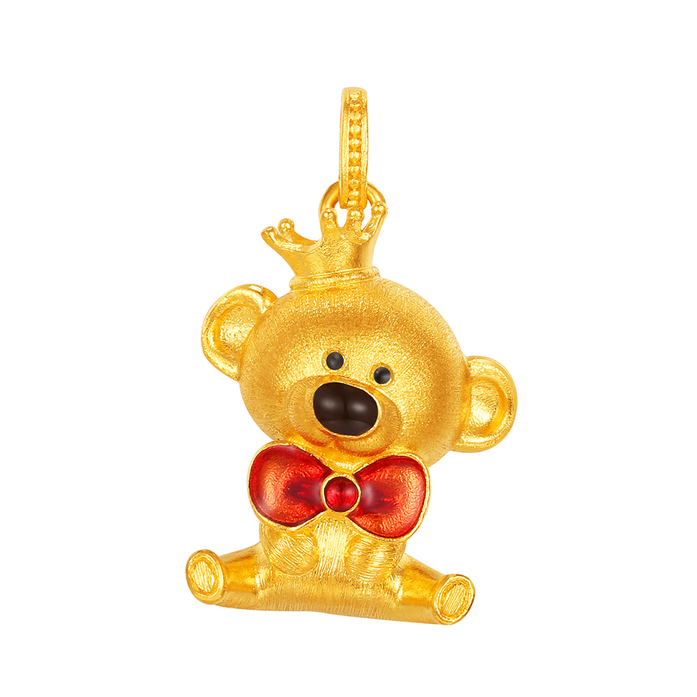 13DE MARZO系列"萌趣小熊"黃金吊墜